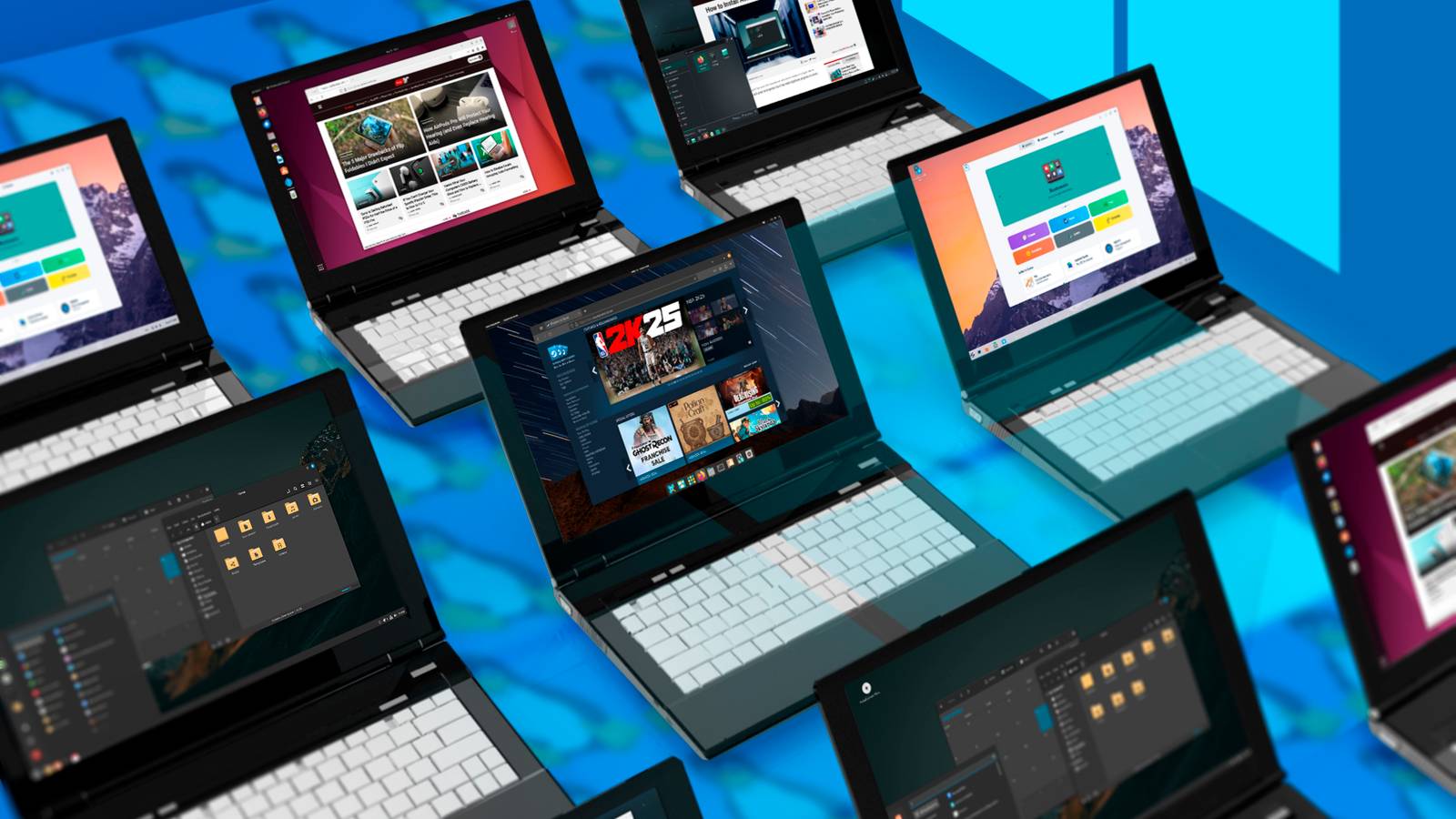 several-laptops-side-by-side-with-different-linux-distributions